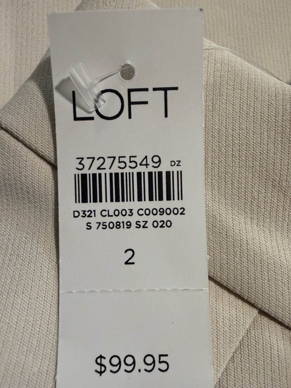 LOFT Cream Pleated Front Trousers with Elastic Waist - Picture 4 of 4